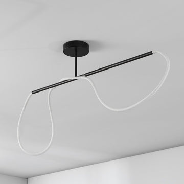 Alessio Contemporary Minimalist 360 Adjustable Silicone Neon Rope Dimmable Linear Integrated LED Flush Mount